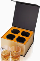 KANARS Old Fashioned Whiskey Glasses with Luxury Box - 10 Oz Rocks Barware For Scotch, Bourbon, Liquor and Cocktail Drinks - Set of 4 - Men Gift by CozyNest Decor