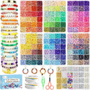 Redtwo 23200 Pcs Clay Beads Bracelet Making Kit 144 Colors 7 Boxes Flat Polymer Heishi Beads Set for Friendship Jewelry Making with Pendant Charms Crafts Gifts for Girls Ages 6-12 Kids Adults by TinyTreasures Baby Boutique