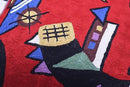 Kandinsky Red Abstract Pillow Cover Gegen Modern Pillowcase Scarlet Reds Abstract Chair Cushion Contemporary Pillow Farmhouse Pillows Couch Handembroidered Wool Size 18x18 by CozyNest Decor