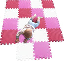 MQIAOHAM® 18 Pieces Puzzle Play Mats, Soft Baby Play Mat, Kids Interlocking Foam Floor Tiles, Toddlers Carpet Playmats G301018-101103109 by TinyTreasures Baby Boutique