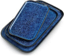 vancasso Stern Serving Platters Set of 3, 15/13/ 11 Inches Rectangular Serving Plates, Blue Serving Trays for Entertaining, Party by CozyNest Decor