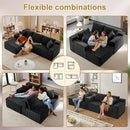 108" Sectional Couches for Living Room Modern Modular Sofa with L-Shape Couchs Upholstered Boneless Couch Deep Seat Sectional Couch with Chaise (Black, Left Facing Chaise+2Seaters) by CozyNest Decor