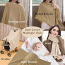 2-Pack Nursing Covers for Breastfeeding, 100% Organic Cotton Muslin Breastfeeding Cover, Multi-Use Nursing Scarf, Car Seat Canopy, Stroller Cover, Soft Breathable Baby Blanket Khaki Brown by TinyTreasures Baby Boutique