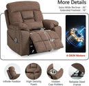 4 OKIN Motor Power Lay Flat Lift Recliner Chair for Elderly Adults Big and Tall Recliners with Heat Massage, Adjustable Head-Back-Lumbar-Leg-Support, Extended Footrest, 2 Cup Holders by CozyNest Decor