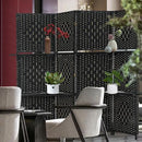 Room divider 4 panel Room Screen Divider Wooden Screen Folding Portable Partition Screen Wood with Removable Storage Shelves Color,Black by CozyNest Decor