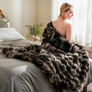 BENVWE Fluffy Faux Fur Throw Blanket for Couch, Soft Plush Thick Cozy Fuzzy Luxury Minky Bubble Blanket for Home Living Room Decor Gift for Women, Tie-dye Coffee, 50" x 60", 1100GSM by CozyNest Decor