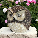 Stocky Owl Garden Decor Holds a Hidden Key Outside - Secret Magnetic Panel Key Hider by GreenHaven Gardens