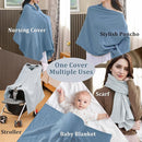 2-Pack Nursing Covers for Breastfeeding, 100% Organic Cotton Muslin Breastfeeding Cover, Multi-Use Nursing Scarf, Car Seat Canopy, Stroller Cover, Soft Breathable Baby Blanket Grey by TinyTreasures Baby Boutique