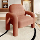Modern Sherpa Accent Chair, Teddy Upholstered Arm Single Sofa, Cozy Fluffy Reading Chair for Living Room, Bedrooms, Corner (Orange) by CozyNest Decor