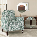 Floral Accent Chair, High Back Upholstered Armchair with Solid Wooden Legs, Padded Armrest and Removable Comfortable Cushioned Seat Single Sofa for Living Room, Bedroom, Green by CozyNest Decor