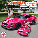 24V 2 Seater Ride on Toys, Licensed Shelby Cobra Kids Power Car Wheeler Ride On Toy w/ 2WD/4WD Switchable, Remote Control, 19" Spacious Seat, 4 Spring Suspension, Music, Bluetooth by TinyTreasures Baby Boutique