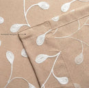 MIUCO Floral Embroidered Semi Sheer Curtains Faux Linen Grommet Curtains for Living Room 52 x 84 Inch 2 Panels Set, Taupe by CozyNest Decor
