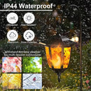 Dynaming 2 Pack Solar Flame Hanging Lights Outdoor, Solar Flickering Flame LED Garden Lanterns with 2 x 38 Inch Shepherd Hooks, Landscape Lighting Waterproof for Lawn Patio Yard Pathway Driveway by GreenHaven Gardens
