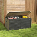 Domi 200 Gallon Resin Deck Box, Waterproof & UV-Resistant Outdoor Large Storage Box Lockable Storage Bin for Patio Cushions Pool Supplies Garden Tools and Delivery Storage by GreenHaven Gardens