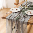 Grey Gauze Rustic Cheesecloth Table Runner 120 Inch 10 FT for Wedding Baby Shower Bridal Shower Birthday Engagement Garden Outdoor Party Long Sheer Boho Decorations by CozyNest Decor