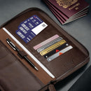 TORRO Premium Leather Family Travel Wallet, RFID Blocking Travel Organizer, Family Passport Holder for 4 Passports, Travel Documents and Cards (Dark Brown) by TinyTreasures Baby Boutique