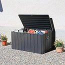 Domi Outdoor Deck Box 100 Gallon, Waterproof Lockable Steel Outdoor Storage Container for Outside Cushions, Garden Tools and Pools Equipment (Gray) by GreenHaven Gardens