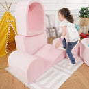 Foam Climbing Blocks for Toddlers 1-3 - Climb and Crawl Activity Playset - Indoor Activity Play Structure for Toddlers - Foam Soft Play Set for Babies - 5 PCS - Balls NOT Included - Pink by TinyTreasures Baby Boutique