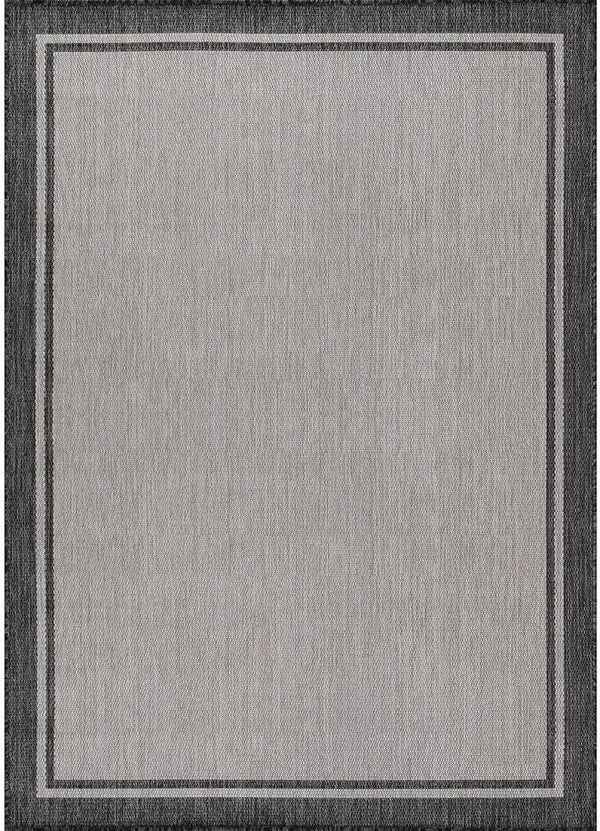 CAMILSON Indoor Outdoor Rug, 8x10 Bordered Gray Modern Area Rugs for Indoor and Outdoor Patios, Kitchen and Hallway Mats, Washable Porch Deck Outside Carpet (Bordered Grey, 8 x 10), photo 2 of 9