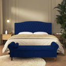 Velvet Upholstered Headboard King/Cal King Size Latest Model Wall Mount, Bed Frame Mount, Featuring High-Density Sponge Padding, Luxury Texture Easy Assembly Comfort and Style-Navy Blue by CozyNest Decor