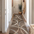 Rugshop Modern Wavy Circles Design Runner Rug 2'7" x 12' Brown by TinyTreasures Baby Boutique