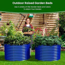 Olle 32" Tall, Galvanized Raised Garden Bed for Flower Round Galvanized Planter Raised Bed Metal Raised Planter Bed, Urban Vegetable Garden Planters, Cobalt Blue by GreenHaven Gardens