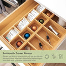 Premium Utensils and Tea Bag Drawer Organizers – 14-Compartment Design with Removable Dividers, Non-Slip Feet, 100% Sustainable Bamboo, 2 Pack by CozyNest Decor