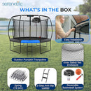 SereneLife 8FT 10FT 12FT 14FT Outdoor Trampoline for Kids - Recreational Backyard Trampoline with Curved Safety Poles and Net Enclosure- ASTM Approval for Kids Adults by TinyTreasures Baby Boutique
