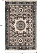 Keen Home Design 2x3 Rug - Machine Washable Entry Rug with Non-Slip Backing, Ideal for Enteryway, Kitchen, Bathroom, Laundry Room - Vintage, Easy Clean, Durable, Low Pile Rug - (2' x 3') by CozyNest Decor