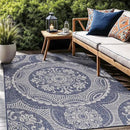 Medallion Outdoor Rug 6x9 Washable Outside Carpet for Indoor Patio Porch Waterproof Easy Cleaning Non Shedding Area Rugs Blue 6 x 9 by CozyNest Decor