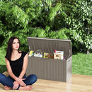 80 Gallon Outdoor Storage Box Waterproof Lockable Resin Deck Box Large, Patio Storage Bin for Pool Accessories Cushion Furniture, Garden Tools, UV-Resistant Outside Delivery Grey by GreenHaven Gardens