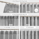 FMFUNCTEX Pinch Pleated Curtains 96 Inches Long for Living Room, Dove Grey Semi Sheer Faux Linen Textured Pleat Drapes for Bedroom with Hooks, Light Filtering Farmhouse Window Drapes 2 Panels by CozyNest Decor
