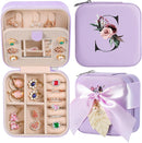 AYGXU Travel Jewelry Box for Women and Girls - Small Case With Initial A-Z - Teacher Gifts by TinyTreasures Baby Boutique