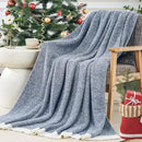 NEXHOME PRO Super Soft Throw Blankets, Cozy Warm Blankets Knit Blanket for Women, Fuzzy Plush Lightweight Throws for Couch, Sofa, Bed, Picnic, Heather Blue White, 50 x 60 inches by TinyTreasures Baby Boutique