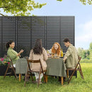 Casaphoria Metal Raised Garden Bed with Trellis and Wheels, 72"x35"x16" Planter Box for Climbing Plants, Vegetables & Vines, Features Drainage Holes and Privacy Screen (Black-Louvered) by GreenHaven Gardens