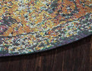 Unique Loom Rosso Collection Vintage, Traditional, Bohemian, Geometric, Border, Distressed, Southwestern Area Rug, 8 ft x 8 ft, Orange/Black by CozyNest Decor