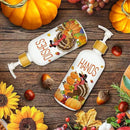 Hexagram Thanksgiving Decorations Indoor, Thanksgiving Kitchen Soap Dispenser Set of 2, Turkey Glass Soap Dispenser for Home Decor, Turkey Refillable Lotion Essential Oil Dispensers with Pump by CozyNest Decor