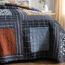 NEWLAKE Bedspread Quilt Set with Real Stitched Embroidery, Paisley Grid Pattern,Queen Size by CozyNest Decor