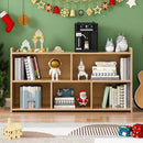 Book Shelf, 5 Cubes Storage Organizer, Open Shelf Wooden Bookcase, Freestanding Log Bookshelf Cube Shelf for Bedroom, Living Room, Home Office by CozyNest Decor