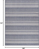 Stripe Outdoor Rug 9x12 Washable Outside Carpet for Indoor Patio Porch Waterproof Easy Cleaning Non Shedding Area Rugs Blue 9 x 12 by CozyNest Decor