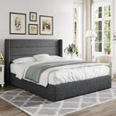 Allewie Full Size Lift Up Storage Bed, Modern Wingback Headboard, Hydraulic Support, No Box Spring Needed, Dark Grey by CozyNest Decor