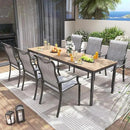 UDPATIO Outdoor Dining Chairs Set of 4, High Back Wide Seat Patio Furniture Chairs with All Weather Breathable Textilene, for Lawn Garden Backyard, Grey White by GreenHaven Gardens