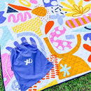 Jumbo Picnic Rug, Large Picnic Mat, 6'7" x 6'7", Outdoor Waterproof Picnic Blanket Beach Mat, Foldable & Waterproof, Picnic Blankets Ideal for Beach & Park, Outdoor Blanket, Pop Pip Pow by TinyTreasures Baby Boutique