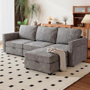 mestyl Modular Sectional Sofa Convertible L Shaped Sofa Couch Set with Storage for Living Room, Modern 3 Seater Modular Sectional Couch with Movable Ottoman (Grey) by CozyNest Decor