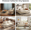 LINSY HOME Sectional Loveseat Sofa - 90'' Oversized Corduroy Cloud Couch Soft Modern Comfy Green Loveseat Couch Deep Seat Couches for Living Room Bedroom Apartment Office, Beige by CozyNest Decor