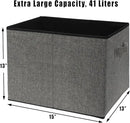 SIMPLE HOUSEWARE 15 x 13 Inch Collapsible Fabric Storage Bin with Handles, 2 Pack, Dark Gray by CozyNest Decor