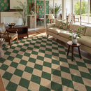 Lahome Checkered Washable Rugs 8x10, Easy Jute Rug for Living Room Patio, Farmhouse Neutral Indoor Outdoor Carpet Non Slip Non Shedding Floor Carpet for Office Deck Backyard by CozyNest Decor