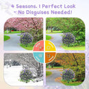 28" Artificial Boxwood Topiary Ball with Lavender, UV Resistant Topiary Tree Faux Boxwood Ball Shaped Porch Bushes with Ground Spike Artificial Bushes for Outdoors Front Door Decor Home Garden by GreenHaven Gardens