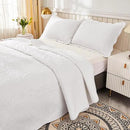 MarCielo 3-Piece 100% Cotton Oversized Bedspread Lightweight Quilt Coverlet Embroidery Farmhouse Bedding Set T0 (Bright White, Oversized Queen (100"x106")) by CozyNest Decor