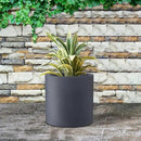 Kante 12.6" Dia Round Concrete Planter, Modern Style Large Cylindrical Plant Pot with Drainage Hole and Rubber Plug for Indoor Outdoor Patio, Charcoal by GreenHaven Gardens